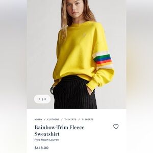 Rainbow-Trim Fleece Sweatshirt